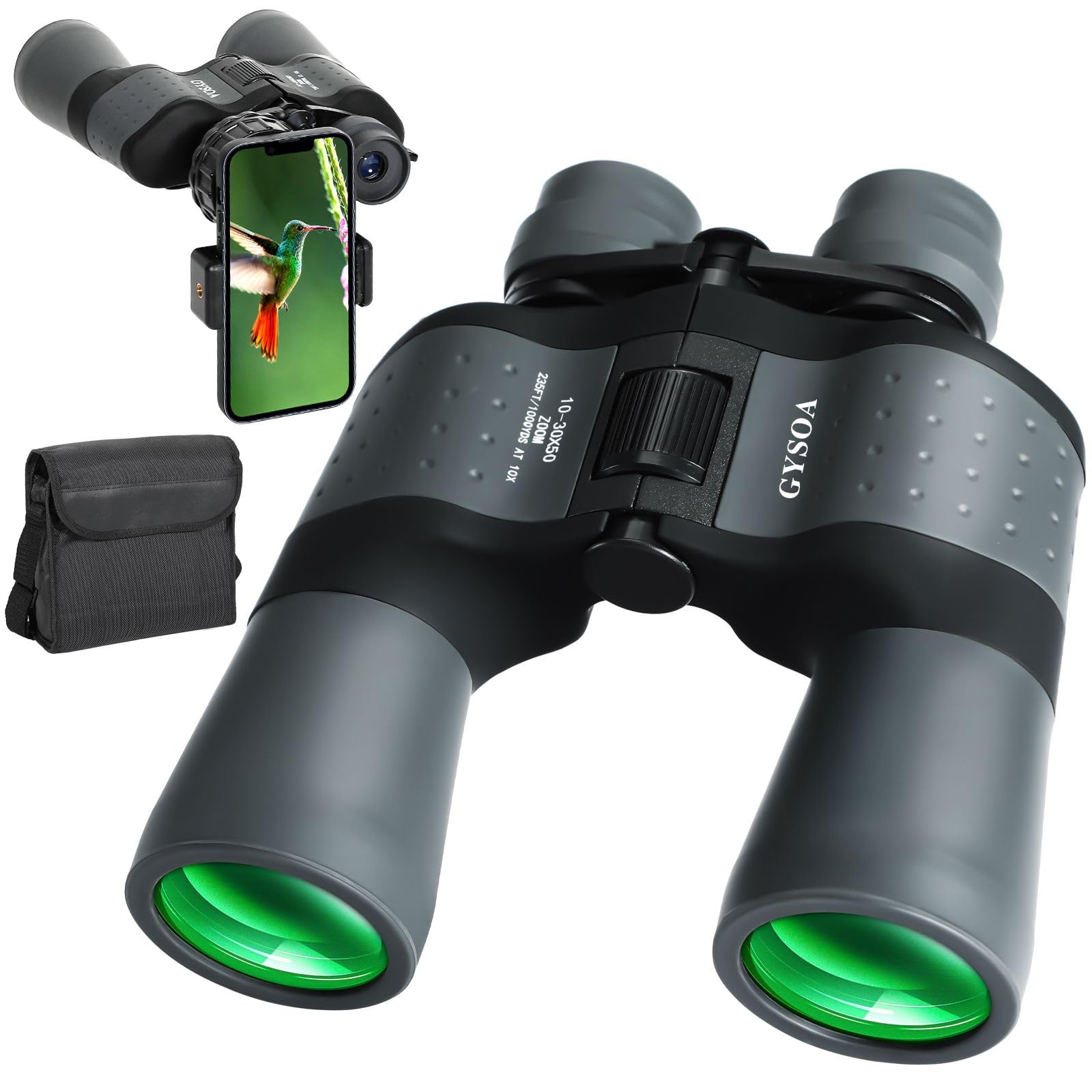 (10 30) X50 Hd Binoculars For Adults Compact High Powered Bird Watching   Waterproof Hunting Travel Binoculars With Phone Adapte